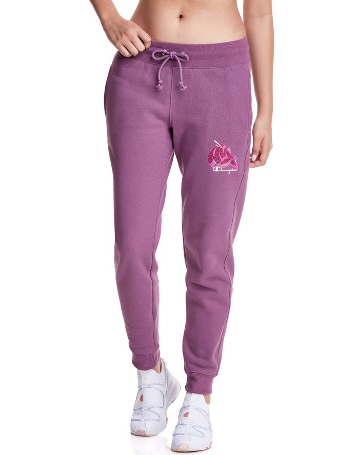 Champion Womens Joggers NZ - Merlot Artist Series Reverse Weave Embroidered Script & Merlot Logo Pur